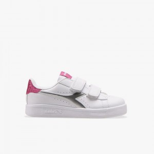 Basket Basse Diadora Game Enfant Blanche | PUKLDEM-12