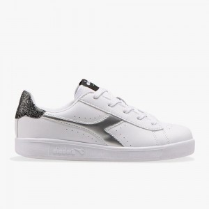 Basket Basse Diadora Game Enfant Blanche | WVXTCKZ-69