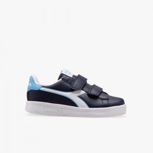 Basket Basse Diadora Game Enfant Bleu Marine | UKAZWRT-43