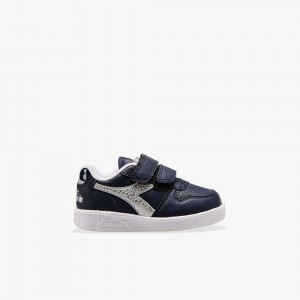 Basket Basse Diadora Playground Enfant Bleu Marine | HFTZRBN-15