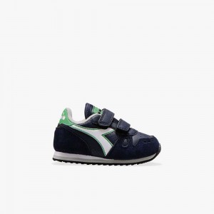 Basket Basse Diadora Simple Run Enfant Bleu Marine | OQMTSRB-52