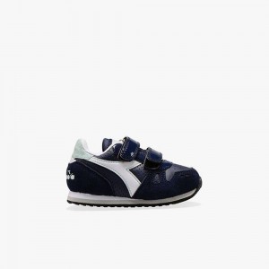 Basket Basse Diadora Simple Run Enfant Bleu Marine | KYTPRWH-87