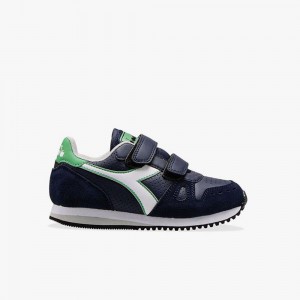 Basket Basse Diadora Simple Run Enfant Bleu Marine | BDSHITR-64