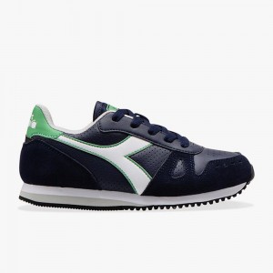 Basket Basse Diadora Simple Run Enfant Bleu Marine | PRAOFTK-51