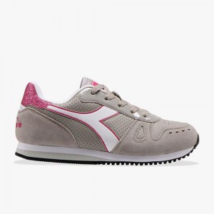 Basket Basse Diadora Simple Run Enfant Grise | QNDRWMZ-49