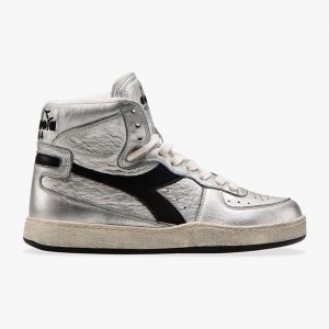 Basket Montante Diadora MI Basket Femme Argent | XYULZHB-59