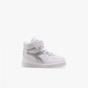 Basket Montante Diadora Playground Enfant Blanche | LKANFRQ-53