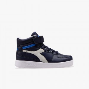 Basket Montante Diadora Playground Enfant Bleu Marine | FPGRYKZ-45