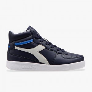 Basket Montante Diadora Playground Enfant Bleu Marine | NUJGKBF-67