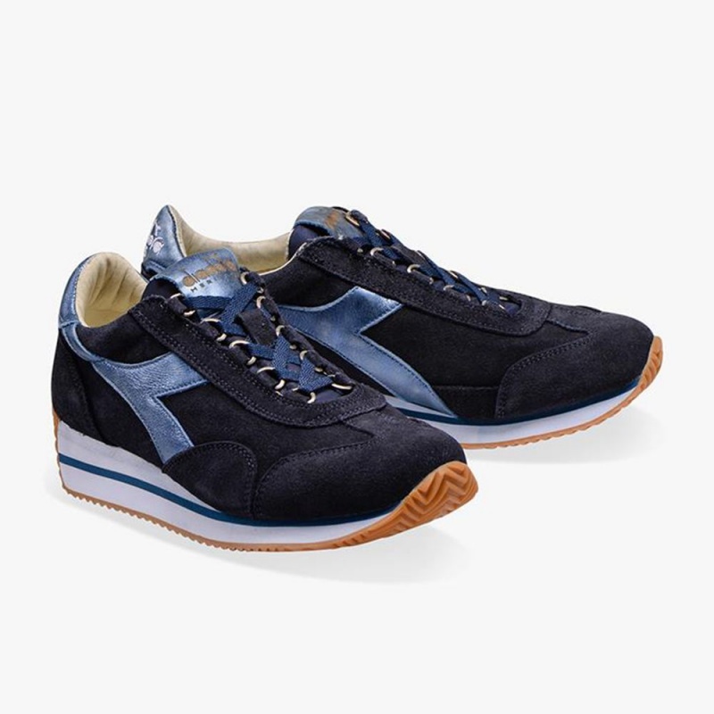 Basket Basse Diadora Equipe Femme Bleu Marine | EDFBTQH-72