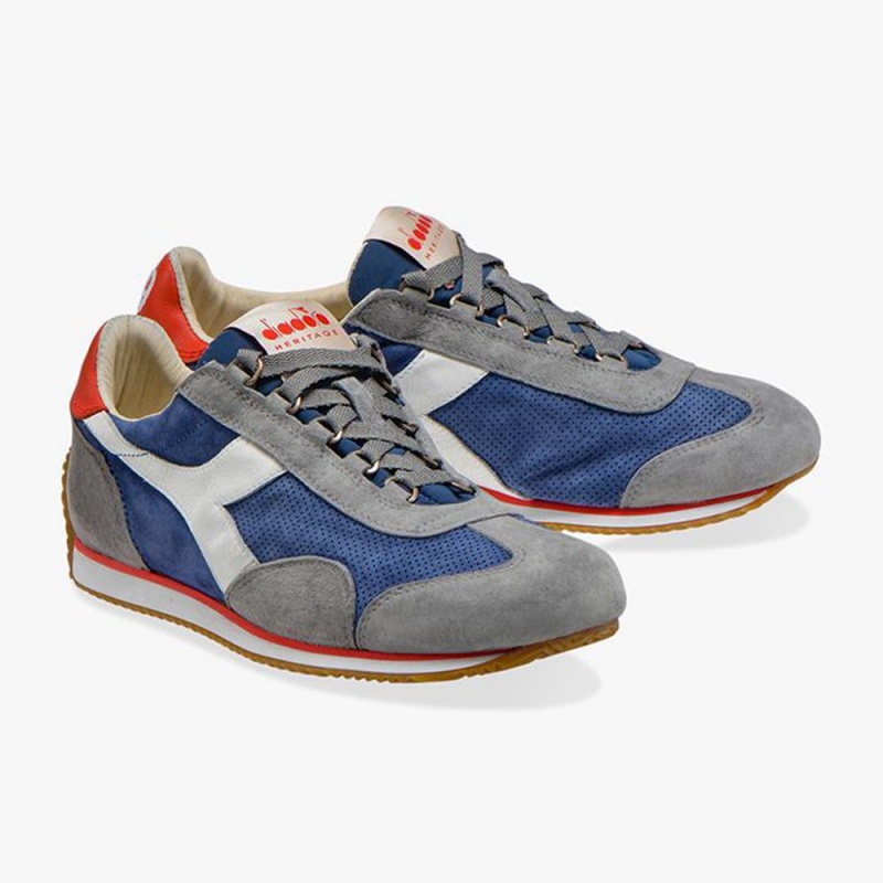 Basket Basse Diadora Equipe Femme Bleu | QNFZBLJ-80