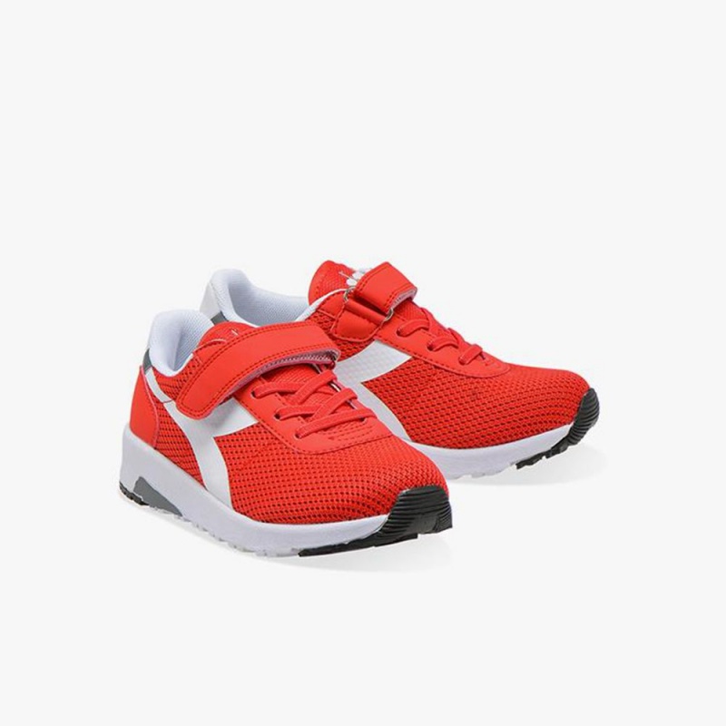 Basket Basse Diadora Evo Run Enfant Rouge | IOKFVPB-02