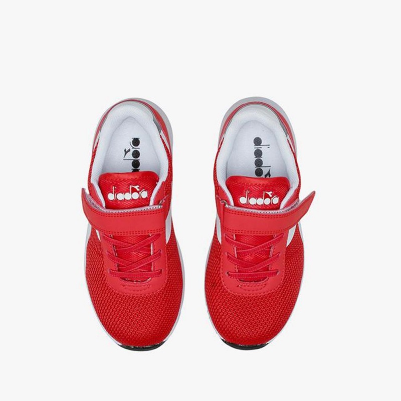 Basket Basse Diadora Evo Run Enfant Rouge | IOKFVPB-02