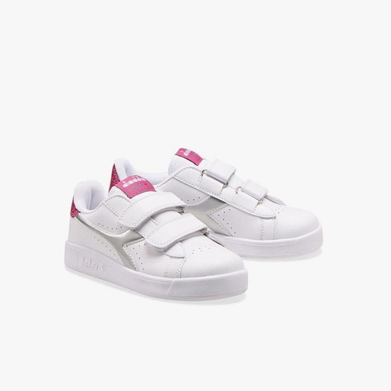 Basket Basse Diadora Game Enfant Blanche | PUKLDEM-12