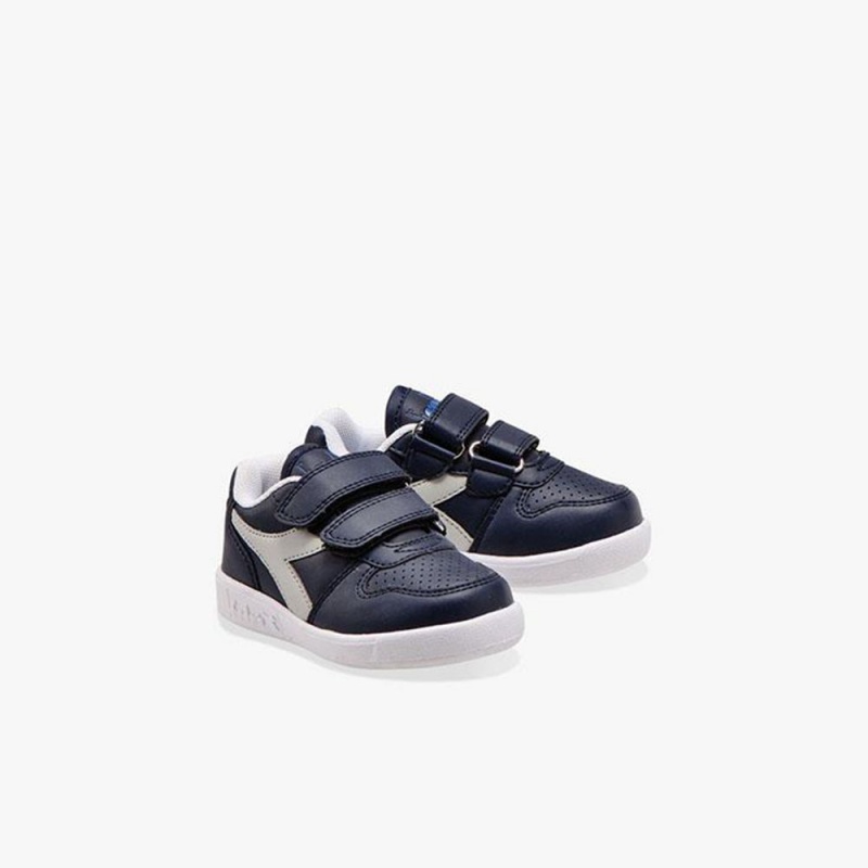 Basket Basse Diadora Playground Enfant Bleu Marine | OHJKFTV-81