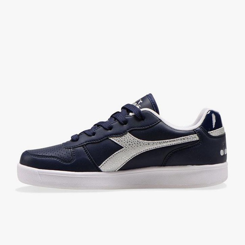 Basket Basse Diadora Playground Enfant Bleu Marine | BEQNTPY-12