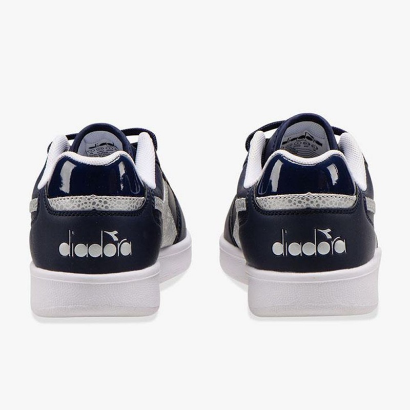 Basket Basse Diadora Playground Enfant Bleu Marine | BEQNTPY-12