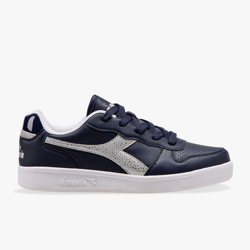 Basket Basse Diadora Playground Enfant Bleu Marine | BEQNTPY-12