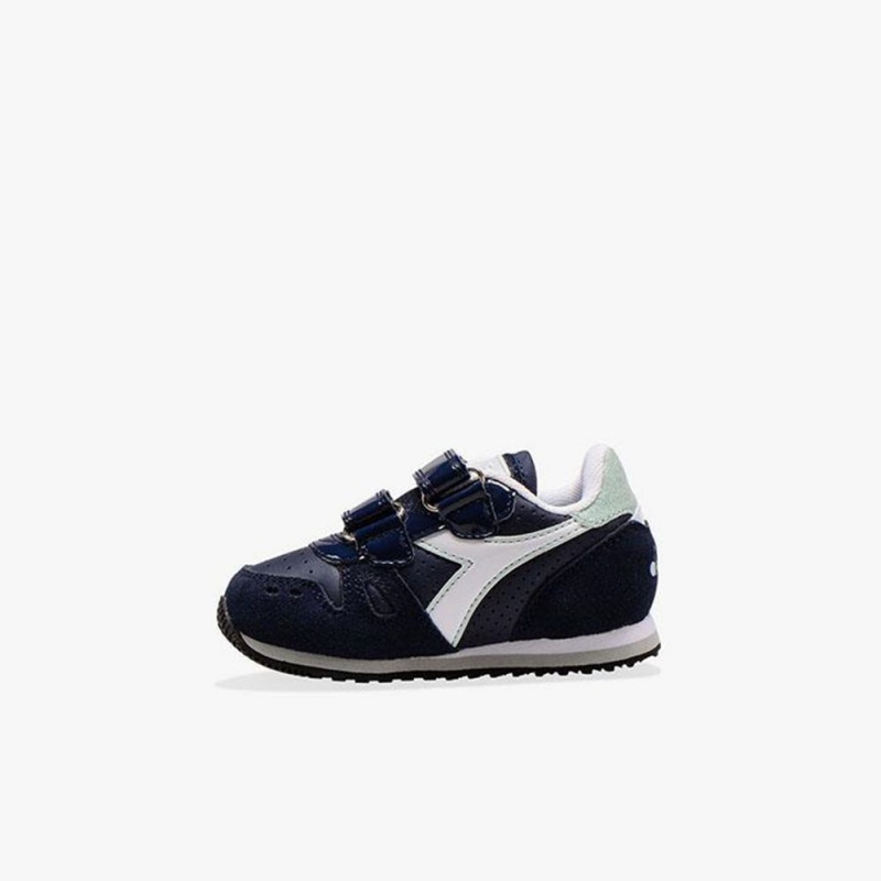 Basket Basse Diadora Simple Run Enfant Bleu Marine | KYTPRWH-87