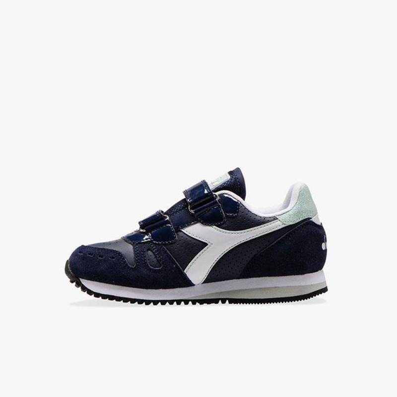 Basket Basse Diadora Simple Run Enfant Bleu Marine | QKXBZIP-63