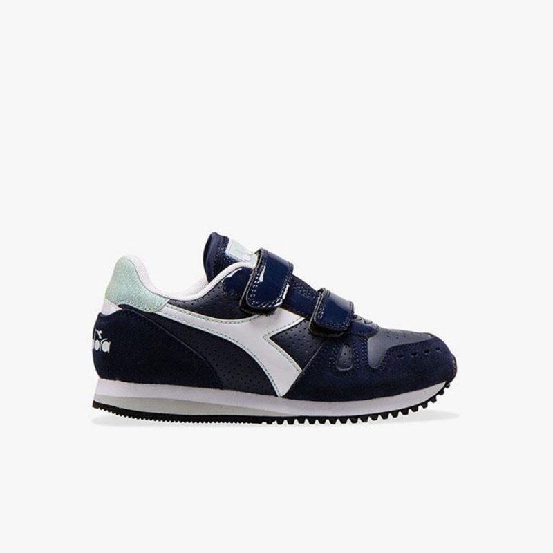 Basket Basse Diadora Simple Run Enfant Bleu Marine | QKXBZIP-63