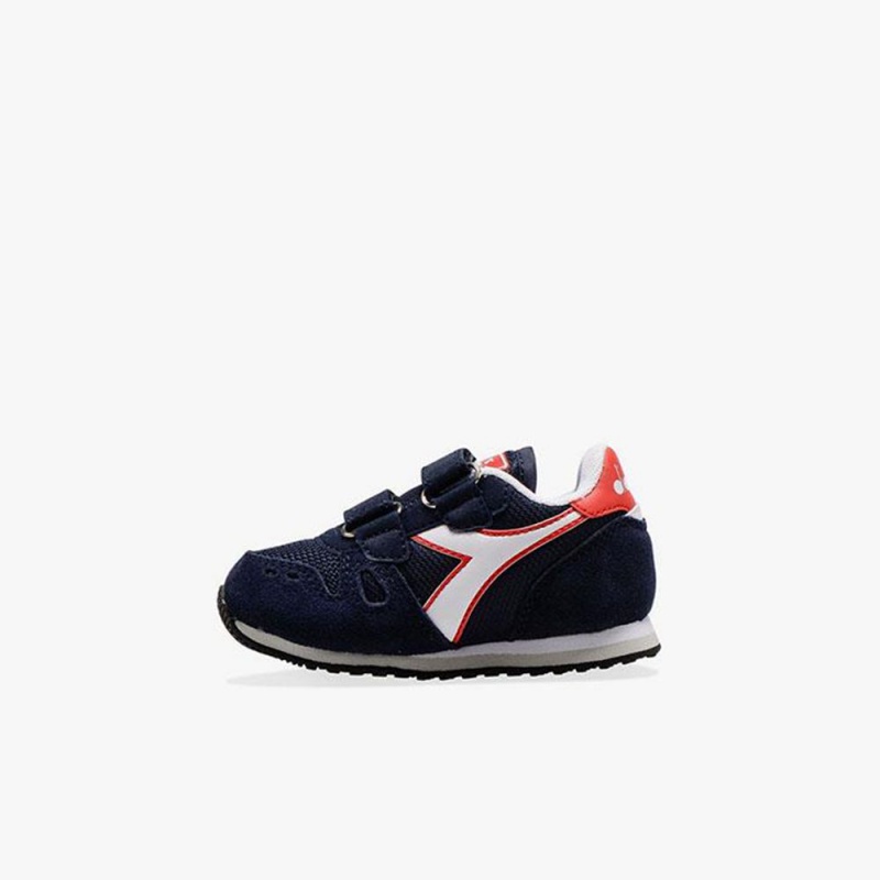 Basket Basse Diadora Simple Run Enfant Bleu Marine | CZJFTIS-71