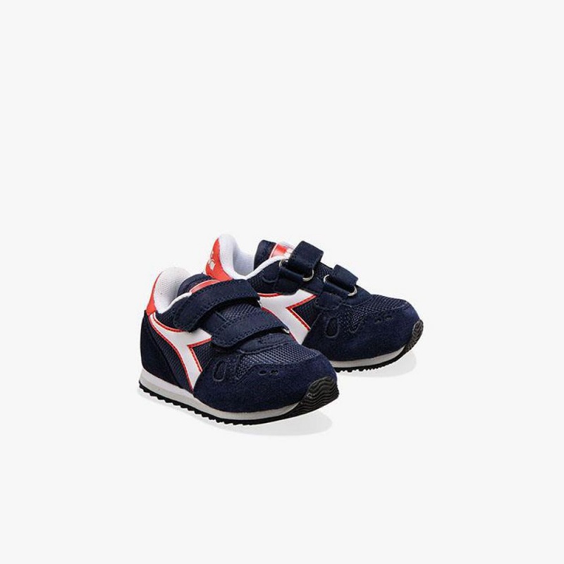 Basket Basse Diadora Simple Run Enfant Bleu Marine | CZJFTIS-71