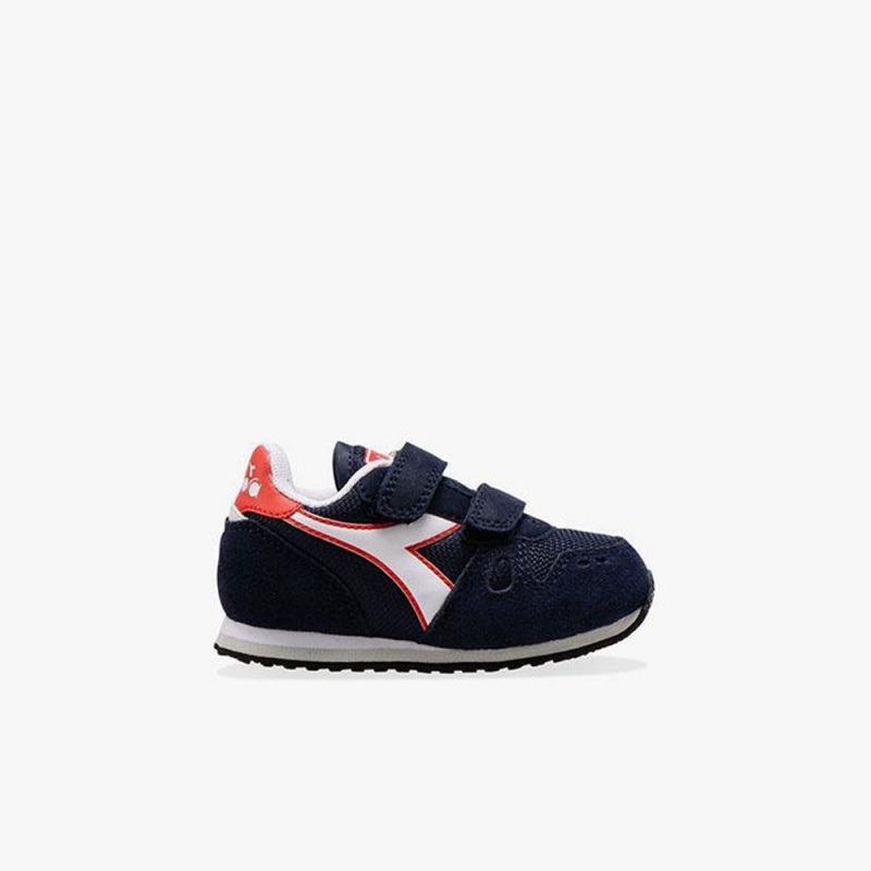 Basket Basse Diadora Simple Run Enfant Bleu Marine | CZJFTIS-71