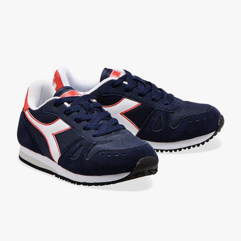 Basket Basse Diadora Simple Run Enfant Bleu Marine | VUYPZWQ-05