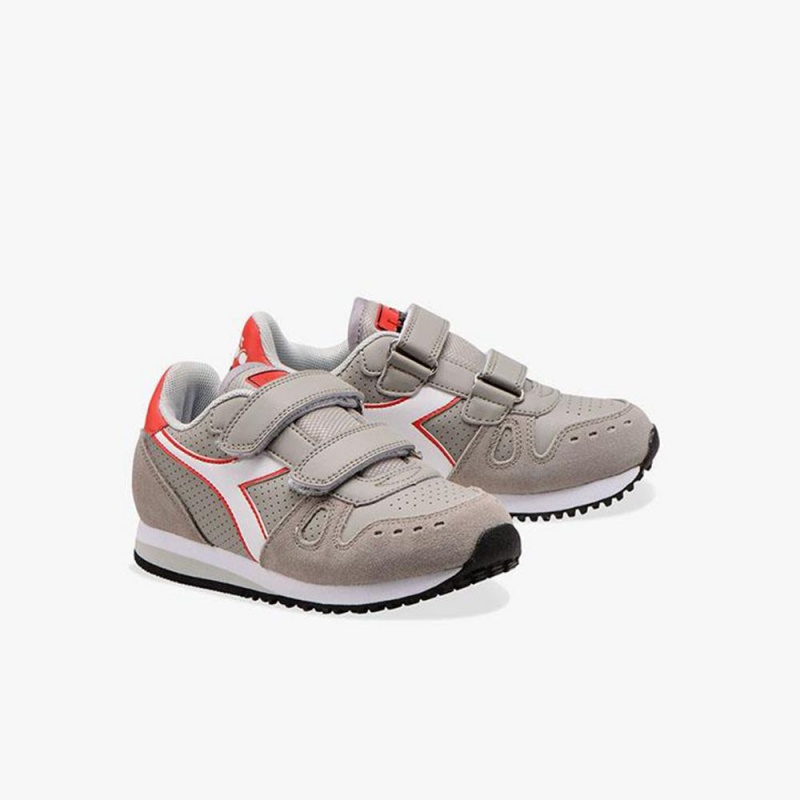 Basket Basse Diadora Simple Run Enfant Grise | SRODJXQ-71