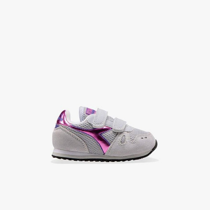 Basket Basse Diadora Simple Run Enfant Grise | DLOVBJZ-90