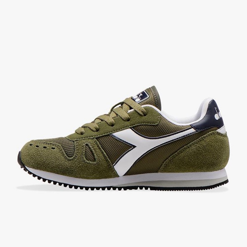 Basket Basse Diadora Simple Run Enfant Vert | GNMAKJX-18