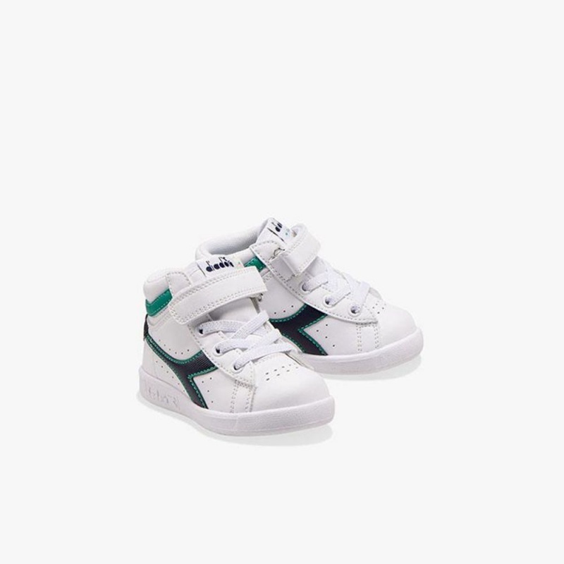 Basket Montante Diadora Game Enfant Blanche | JEUQAPC-49