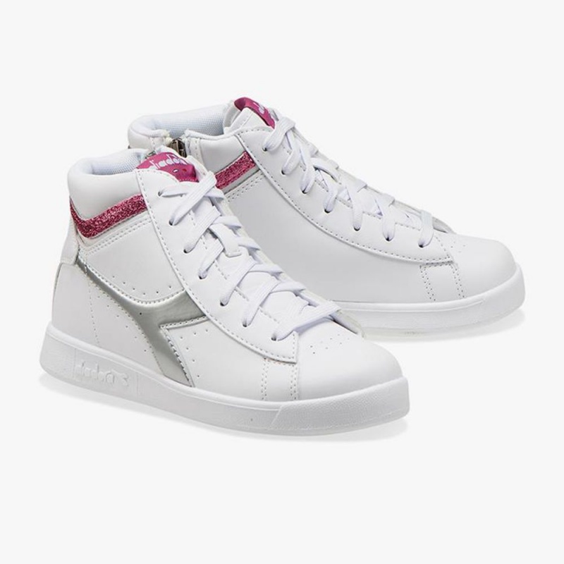 Basket Montante Diadora Game Enfant Blanche | LTCEPAR-97