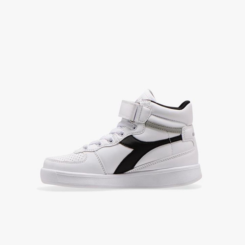 Basket Montante Diadora Playground Enfant Blanche | NZAUIHE-56