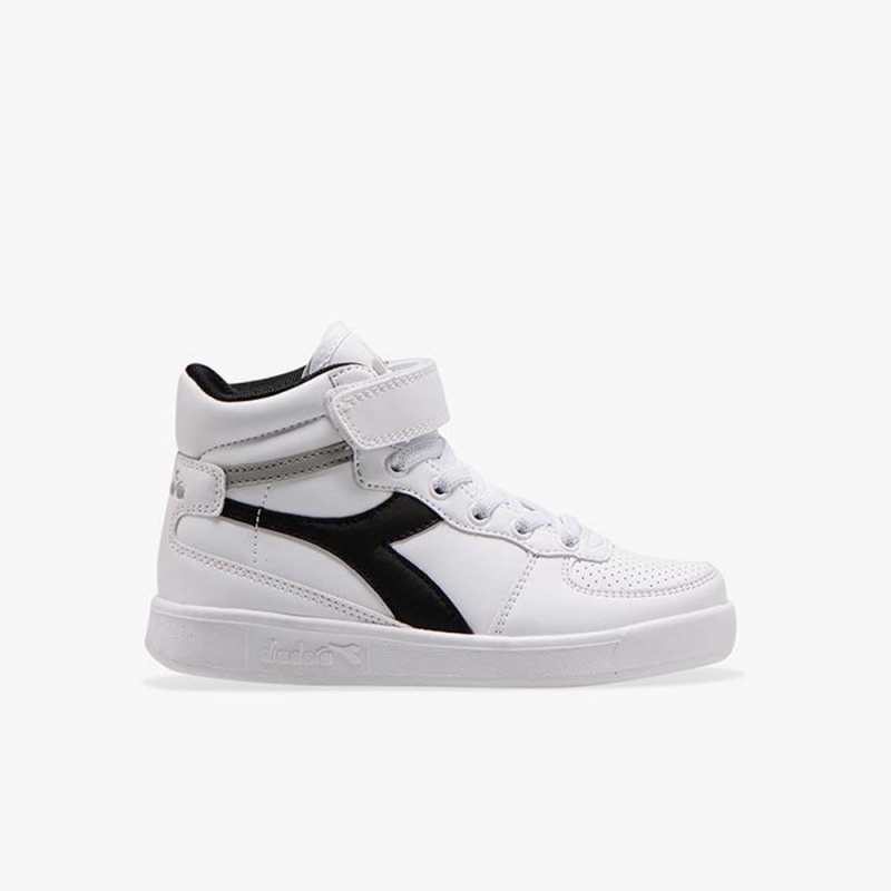 Basket Montante Diadora Playground Enfant Blanche | NZAUIHE-56