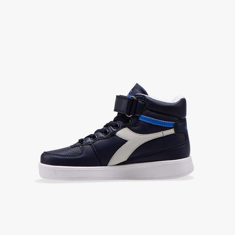 Basket Montante Diadora Playground Enfant Bleu Marine | FPGRYKZ-45