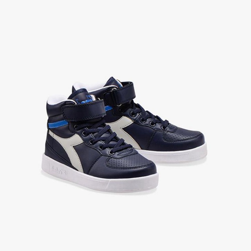 Basket Montante Diadora Playground Enfant Bleu Marine | FPGRYKZ-45