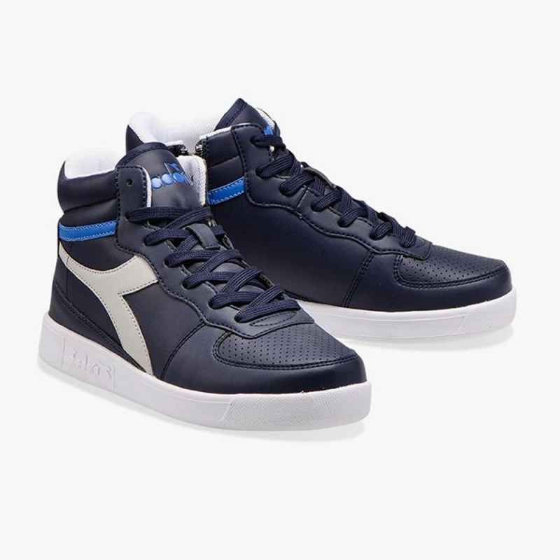 Basket Montante Diadora Playground Enfant Bleu Marine | NUJGKBF-67